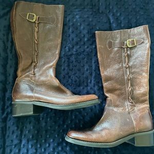 Brown riding boots